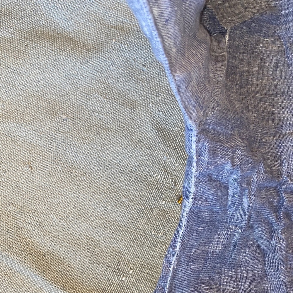 CP Shades Chambray Blue 100% Linen Tunic mini Dress sz Small - Picture 9 of 13